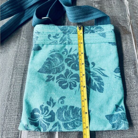 Hawaii Blue Turquoise Hibiscus Floral Crossbody Bag Purse - Picture 2 of 7